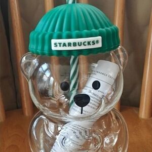 Starbucks Green Bear Mug with Straw